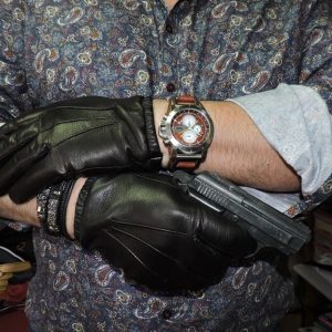 Men's Tactical Black Italian Leather Gloves | Unlined for Maximum Grip | Elastic Wrist | Made in Portugal | Sizes 7-10|Slim Fit (HCOMB32020)