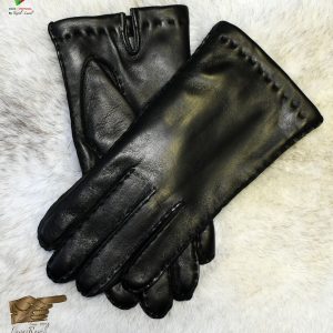 Men's Hand-Stitched Leather Gloves | 100% Wool Lined | Italian Aniline Leather | Black Brown Camel | Made in Portugal to Order (JC2022)