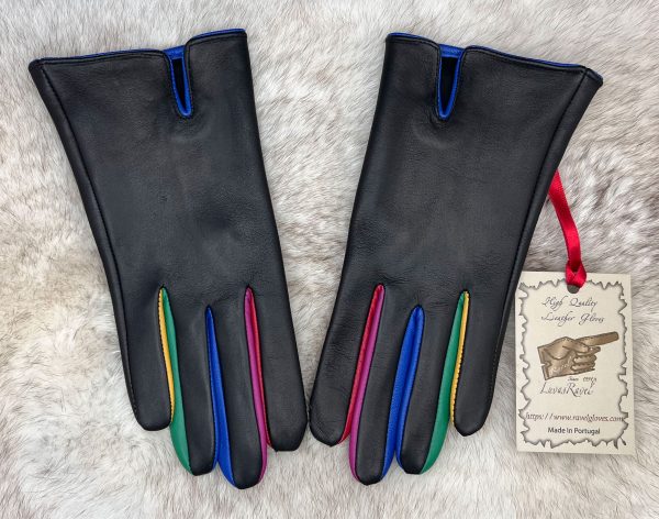 Ladies Leather Multicolor Gloves (Beverly) - Image 4
